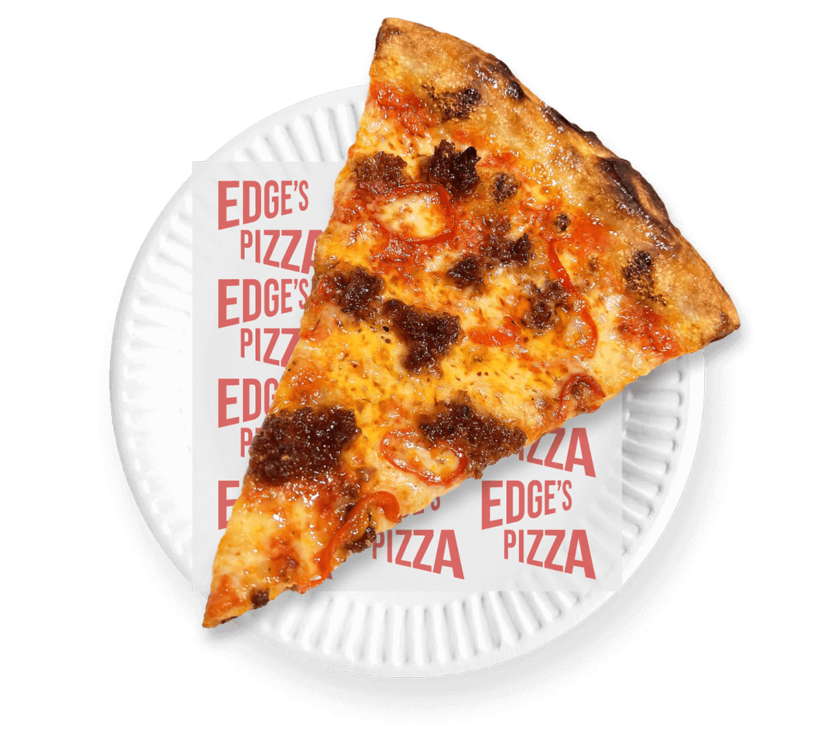 New York style pizza slice on plate